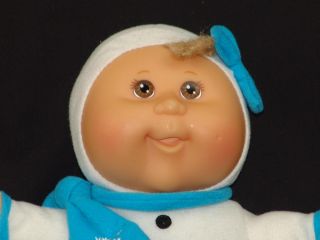 2007 Winter Snowflake White Snowsuit Blue Scarf Cabbage Patch Kids Baby Doll Toy