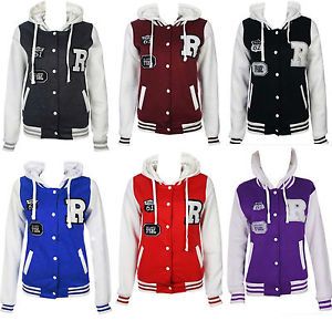 Kids Girls Boys Baseball Hooded Track Suit Hoodie Jacket Age 7 8 9 10 11 12 Year