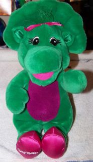 Baby Bop Musical Singing Plush Stuffed Animal Barney 11" Tall Toy PBS Kids Green