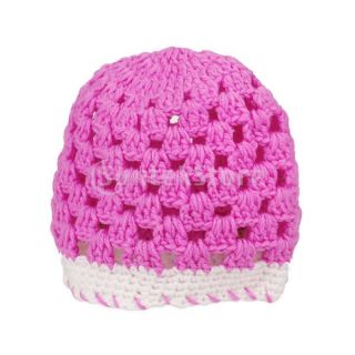 Gorgeous 0 2 Y Infant Baby Toddler Cotton Crochet Flower Hat Cap Beanie Rose