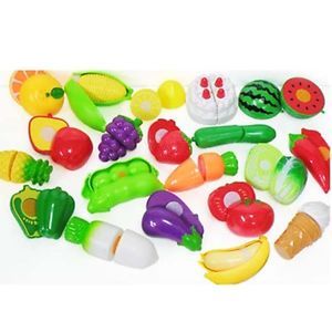 Toy Fruits Cutting Food Kids Kitchen Pretend Play Set Plastic Play Food Set