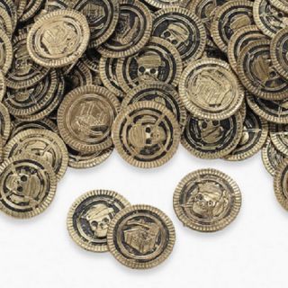 Lot of 144 Toy Pirate Treasure Coins Skull Party Favors