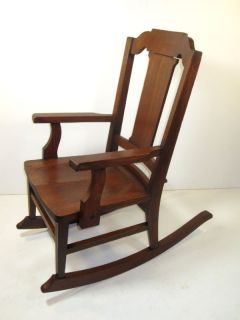 Antique Mission Rocking Chair Childs Wood Rocker Vintage Oak Chair 1950'S