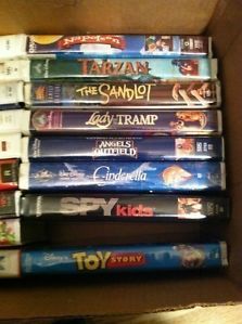 17 Children VHS Tapes Lot Toy Story Tarzan Cindarella Ice Age Spy Kids