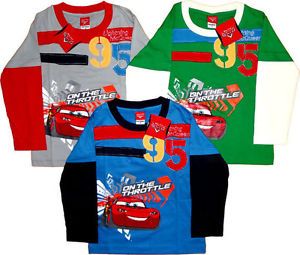 Disney Cars Childrens Kids Boys Long Sleeved T Shirt Sleeve Tops Toys Clothes