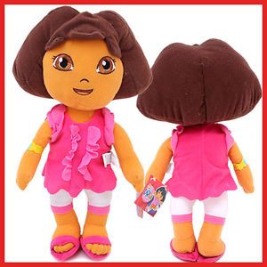 Dora The Explorer Dora Plush Doll Toy 12" Large Stuffed Toy Pink Dress