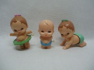 Lot of 3 Vintage Tomy Kid A Longs Wind Up Baby Toys