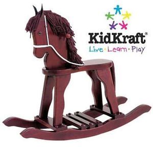 Toy Play Rocking Horse Rocker Cherry Furniture Wood Wooden Toddler Children Kids