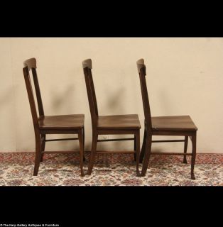 Set of 8 Antique 1900 Solid Oak Dining Chairs