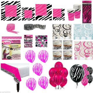 Pink Black Zebra Animal Print Birthday Party Supplies Pick Only What U Need