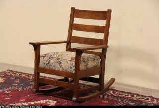 L JG Stickley Signed 1905 Antique Arts Crafts Rocking Chair