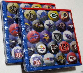 NFL Paper Napkins Football Game Superbowl Birthday Party Small Set of 2
