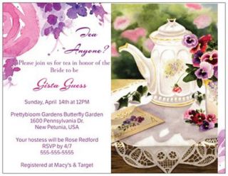 Personalized Tea Party Wedding Baby Shower Birthday House Warming Custom Cards