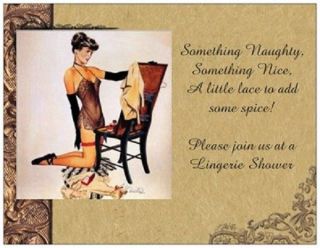 20 Wedding Lingerie Bridal Shower Invitations Retro 1940 Post Cards Postcards