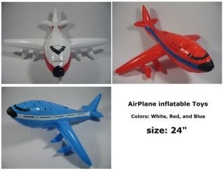 Red Airplane Jumbo Jet Flying Inflatable Kids Toys Blow Up Party Favor Decor 24"