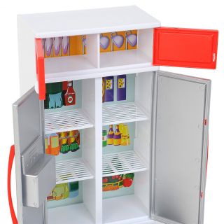 Preschool Kids Kitchen Pretend Play Toy Set Cabinet Cupboard Stove Red