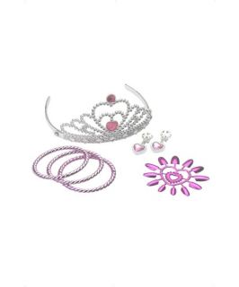 Silver Pink Little Princess Accessory Set Tiara Jewellery Kids Girls Toy