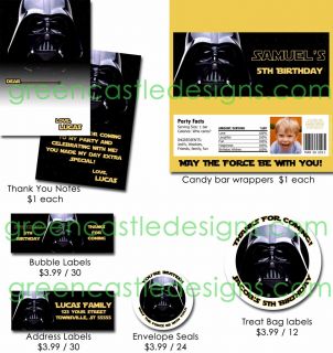 Star Wars Invitation Darth Vader Birthday Party Custom Invite Printable