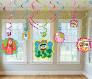 Yo Gabba Gabba Swirl Cutout Muno Hanging Ceiling Birthday Party Decoration Kit
