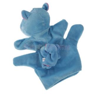 Blue Hippo Hand Puppet Finger Puppet Soft Velvet Preschool Kids Play Toys New