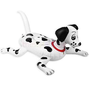 White Black Spots Inflatable Blow Up Dog Party Favor Kids Home Outdoor Pool Toys