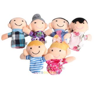 6pcs Family Finger Puppets Cloth Doll Baby Educational Hand Toy Story Kid LS4G