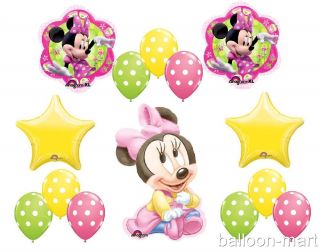Party Supplies Decorations Disney Minnie Mouse Balloon Lot Polka Dot Pink Green
