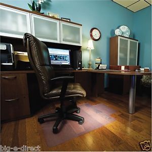 ES Robbins Office Chair Mat w Lip Hardwood Hard Floor 45 x 53" Ultra Clear Vinyl