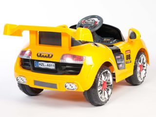 Audi R8 GT Style Kids 12V Electric Power Wheels Ride on Car  RC Remote Yellow