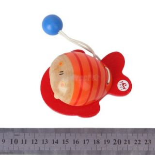 Fish Shape Wooden Castanet Percussion Musical Instrument Kids Educational Toy