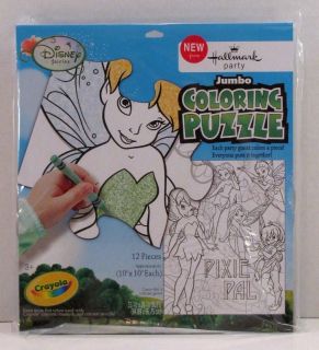 Disney Fairies Tinker Bell Birthday Party Game Activity Jumbo Coloring Puzzle