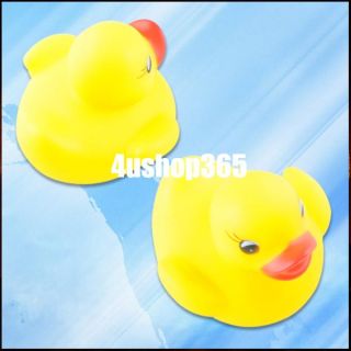 Baby Kids Shower Toys Cute Rubber Float Race Squeeze Squeaky Ducks Ducky Yellow
