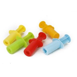 5 Pcs Plastic Extruding Syringes Dough Plasticine Mold Kids Play Toy Craft Tool
