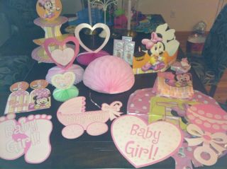 Party Supplies Lot Baby Girl First Birthday Lot