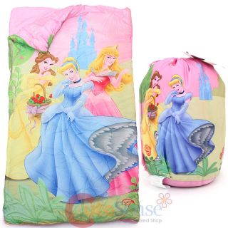 Disney Princess Kids Sleeping Bag Slumber Bag with Carry Backpack 30"x 54"