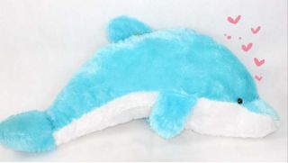 Giant Cute Plush Romantic Blue Dolphin Doll Toy 56"Long