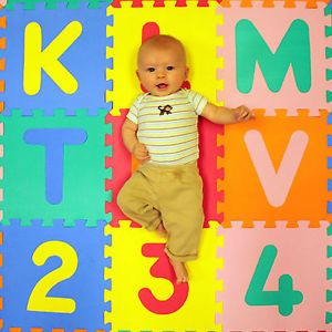 42 sqft ABC 123 Foam Kids Baby Childrens Puzzle Play Interlocking Flooring Mats