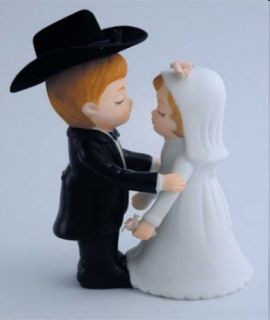 Western Cowboy Hoedown Wedding Cake Topper Decoration Bride Groom