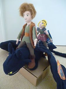 How to Train Your Dragon Set Hiccup Astrid Night Fury Plush Soft Toy BNWT