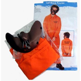 Halloween Costume Kids Prisoner Jumpsuit Mask Cell Block Psycho Boys M 8 10