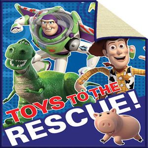 Disney Toy Story 3 Sherpa Baby Blanket Kids Toys to The Rescue Borrego Throw