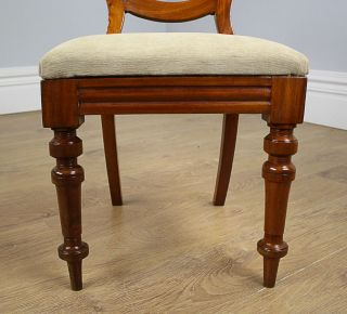 Antique 10 Ten Victorian Mahogany Balloon Crown Back Upholstered Dining Chairs