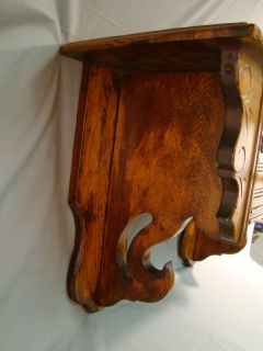Large Antique Victorian Era Sewing Spool Cabinet Old Wood Hanging Wall Shelf