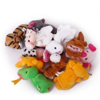 12 Animals Chinese Zodiac 10pcs Vegetables Finger Puppets Plush Toys for Kids