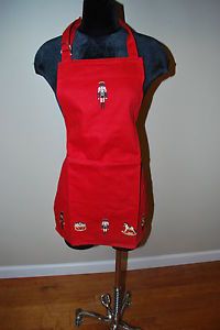 New Williams Sonoma Kids Childs Nutcracker Toy Soldier Red Apron