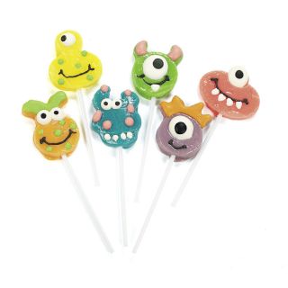 12 Goofy Monster Head Character Suckers Candy Party Pinata