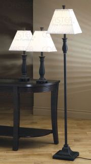 Black Gold Finished Floor Table Lamps Set Metal Base