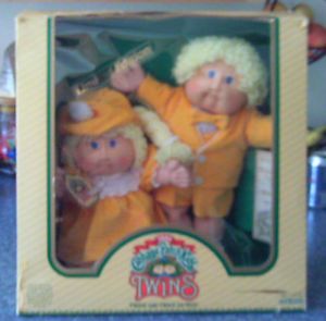 Vintage 1985 Coleco Cabbage Patch Kids Twins Dolls Helena Estella Burt Sigmond