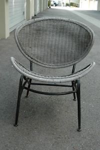 Vtg Pier One Orbit Mid Century Modern Wicker Lounge Chair