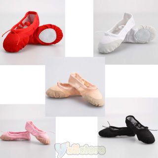 New Kid's Girl's Fitness Soft Gymnastics Canvas Ballet Dance Shoes US
